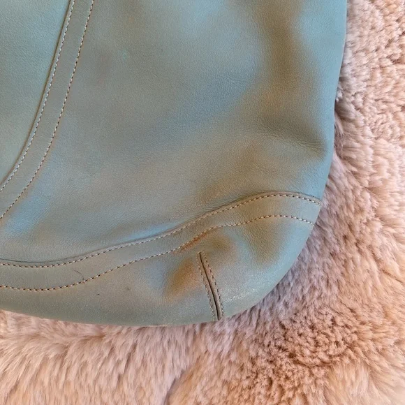 COACH Vintage Soho Slim #4983 Leather Lt. Blue Y2K Shoulder Bag Silver Hardware - Picture 2 of 13